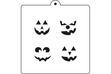 Schablone / Stencil - Halloween Gesichter - Kürbis
